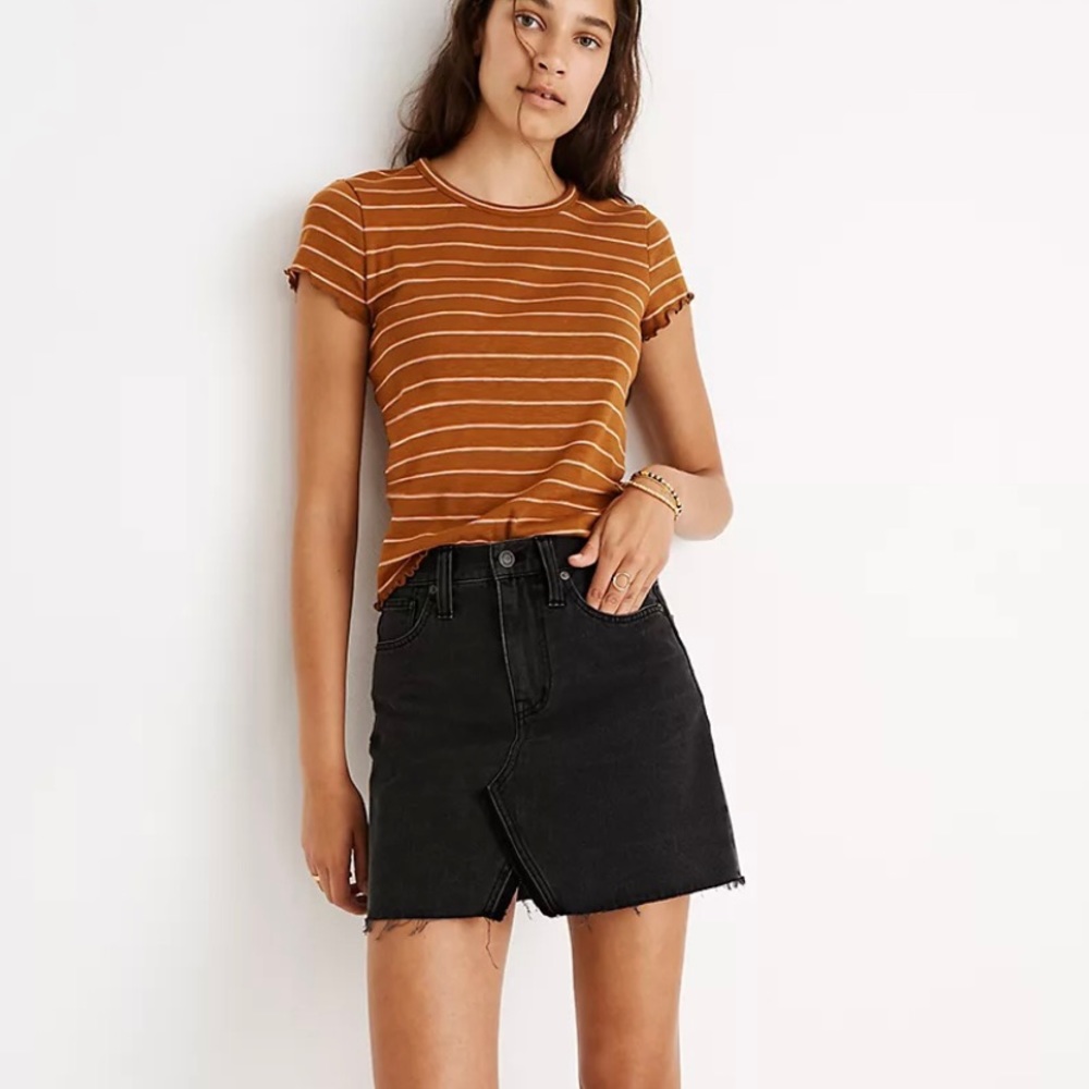 Madewell Rigid Denim A-Line Skirt Black M2228 Size 26